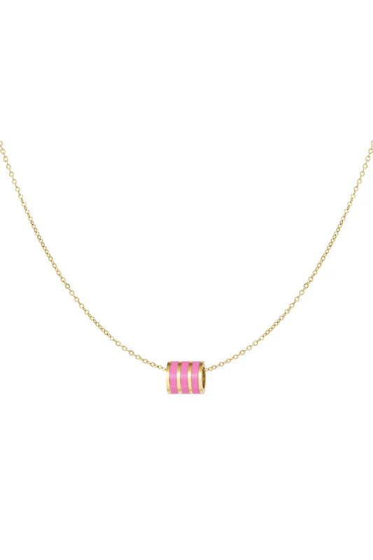 Ketting Ronde bedel - Roze