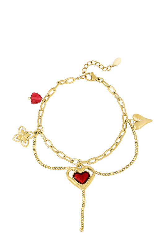 Armband Rood - Goud