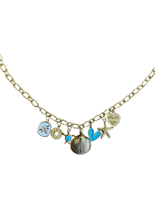 Bedelketting Blue - Goud